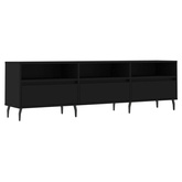 vidaXL Szafka pod TV, czarna, 150x30x44,5 cm, materiał drewnopochodny model standard