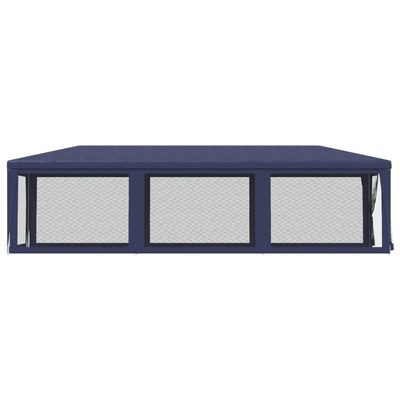 Namiot imprezowy z 8 ścianami z siatki, niebieski, 3x9 m, HDPE