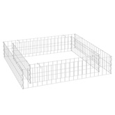 vidaXL Podwyższona donica gabionowa, galwanizowana stal, 100x100x20 cm