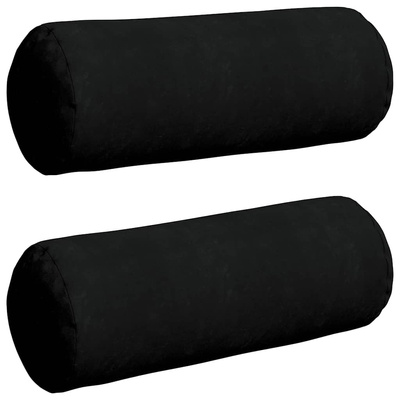 Poduszki Wałkowe 2 pcs Czarny ? 25 x 70 cm Tkanina mikrofibrowa