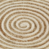 vidaXL Dywanik ręcznie wykonany z juty, spiralny wzór, biały, 150 cm