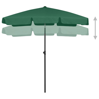 Parasol plażowy, zielony, 180x120 cm