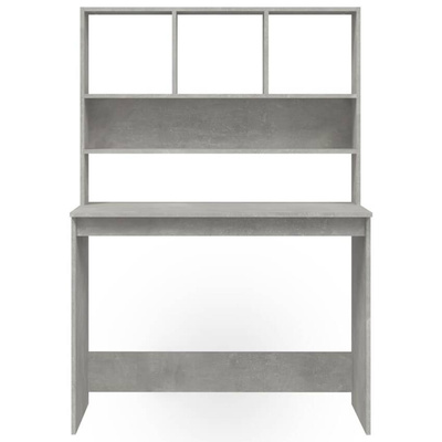 vidaXL Biurko z półkami, betonowa szarość, 102x45x148 cm
