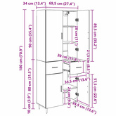 Highboard 2 szt. Czarny dąb 69,5 x 34 x 180 cm
