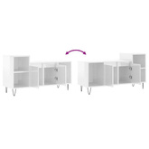 vidaXL Szafka pod TV, wysoki połysk, biała, 100x35x55 cm model standard