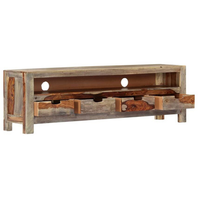 vidaXL Szafka pod TV z litego drewna sheesham, 130 x 30 x 40 cm