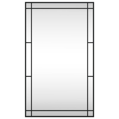 vidaXL Lustro ścienne, czarne, 60x100 cm, prostokątne, żelazo