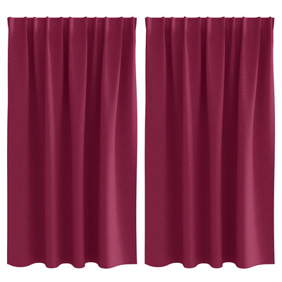 Firany blackout z kółkami 2 pcs Czerwone wino 140 x 140 cm