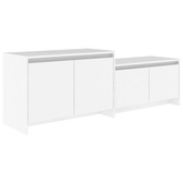 Szafka pod TV, biała, 146,5x35x50 cm, materiał drewnopochodny