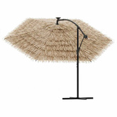 Parasol ogrodowy na stalowym słupku, brązowy, 290x290x238 cm