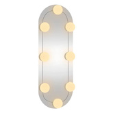 vidaXL Lustro ścienne z LED, 15x40 cm, szklane, owalne