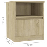 Szafka nocna, dąb sonoma, 40x40x50 cm, materiał drewnopochodny