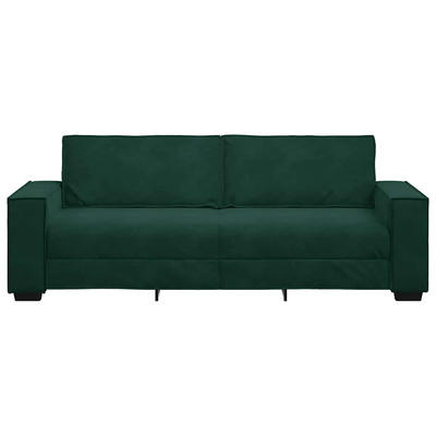 Sofa 3-osobowa, ciemnozielony, 220x78x84 cm, obita aksamitem