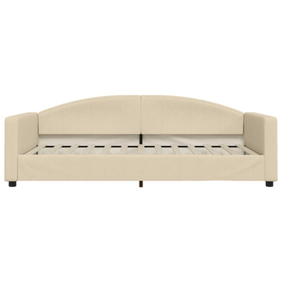 Sofa z funkcją spania, kremowa, 100x200 cm, obita tkaniną