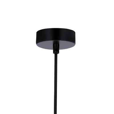 Lampa wisząca czarna E27 metal / drewno Flen Ledea 50101263