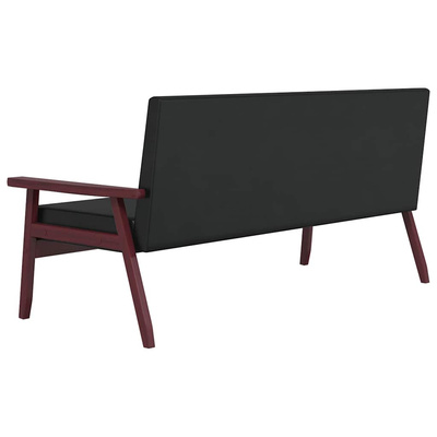 3-osobowa sofa, czarna, sztuczna skóra