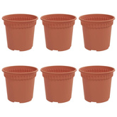 Okrągła doniczka na kwiaty 6 pcs Czerwony ceglasty ? 15 x 12 cm