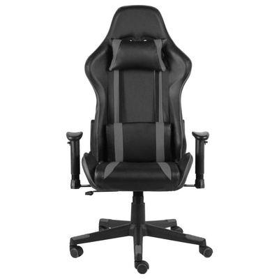 vidaXL Obrotowy fotel gamingowy, szary, PVC 20483