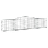 Kosze gabionowe, 2 szt, 400x50x80/100 cm, galwanizowane żelazo