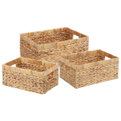 Kosze do przechowywania 3 pcs Naturalny Hiacynt wodny