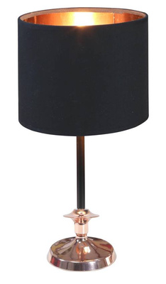 Lampka nocna Violino czarna miedziana z abażurem metalowa