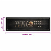 Dywanik kuchenny z napisem Coffee, 45x150 cm, aksamitny vidaXL