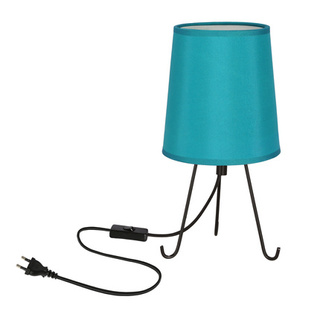 Lampka nocna Smally czarna z abażurem lazurowym metalowa E14