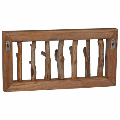 Hak na płaszcze Naturalny 50 x 10 x 25 cm Lite drewno mahoniowe