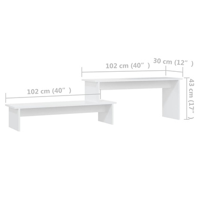 vidaXL Szafka pod TV, biała, 180x30x43 cm, materiał drewnopochodny