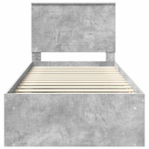 Ramka łóżka Szary beton 75 x 190 cm Lite drewno sosnowe