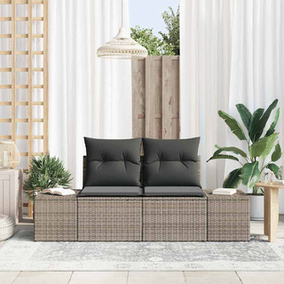 Sofa Ogrodowa z poduszką Szary 184 x 62 x 69 cm polirattan