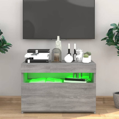 vidaXL Szafka pod TV z oświetleniem LED, szary dąb sonoma, 60x35x40 cm