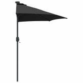 Parasolka ogrodowa Czarny 294 x 150 x 223 cm Poliester i Stal