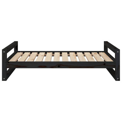 vidaXL Legowisko dla psa, czarne, 105,5x75,5x28 cm, drewno sosnowe model standard