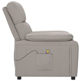 vidaXL Fotel masujący, taupe, tkanina model standard