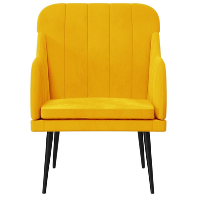 Fotel, żółty, 63x76x80 cm, obity aksamitem vidaXL