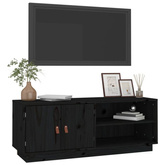 vidaXL Szafka pod TV, czarna, 105x34x40 cm, lite drewno sosnowe