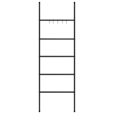 Stojak drabina na ręczniki, z 5 poziomami, czarny, 58x175 cm