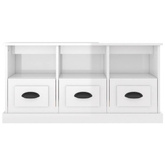 vidaXL Szafka pod TV, wysoki połysk, biała, 100x35x50 cm
