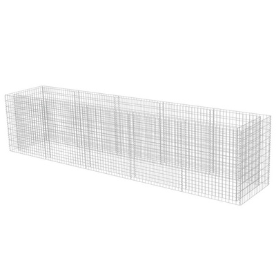 vidaXL Podwyższona donica gabionowa, galwanizowana stal, 450x90x100 cm