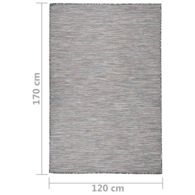 vidaXL Dywan zewnętrzny o płaskim splocie 120x170cm, brązowo-niebieski