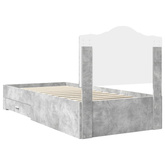 Ramka łóżka Betonowy szary 100 x 200 cm Drewno inżynieryjne