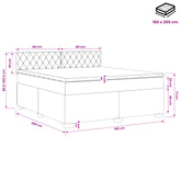 Łóżko Box Spring z materacem i LED różowy 160 x 200 cm Welur