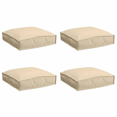 Poduszka 4 pcs Beżowy 40 x 40 x 8 cm Materiał Oxford