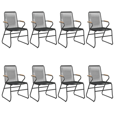 9-częściowy zestaw mebli ogrodowych, czarny, rattan PVC