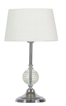 Lampka nocna Fero nowoczesna metalowa z abażurem biała srebrna