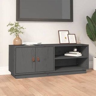 vidaXL Szafka pod TV, szara, 105x34x40 cm, lite drewno sosnowe