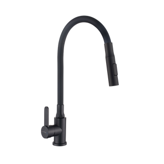 Bateria zlew. dalis z elastyczną 2f wylewką, czarny BZ-64-004-L Invena