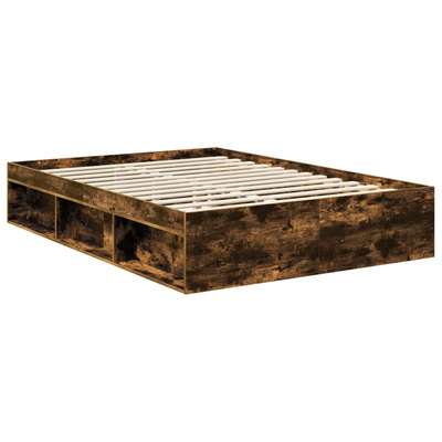 Ramka łóżka Dąb wędzony 135 x 190 cm Drewno inżynieryjne