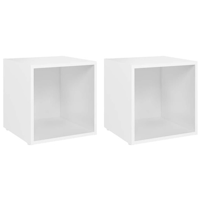 Szafki pod TV 2 szt., białe 37x35x37 cm materiał drewnopochodny